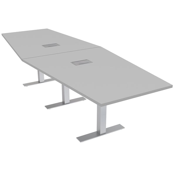 45 in W, 120 in L, 29 in H, Engineered Wood Top, Grey